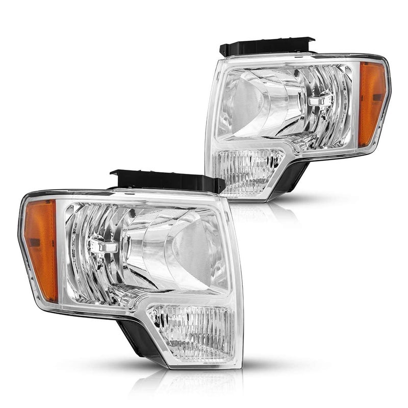 Torchbeam Headlight Assembly from Headlamp Replacement for F150 (except SVT Raptor) 2009 2010 2011 2012 2013 2014, Driver and Passenger Side - Image 1